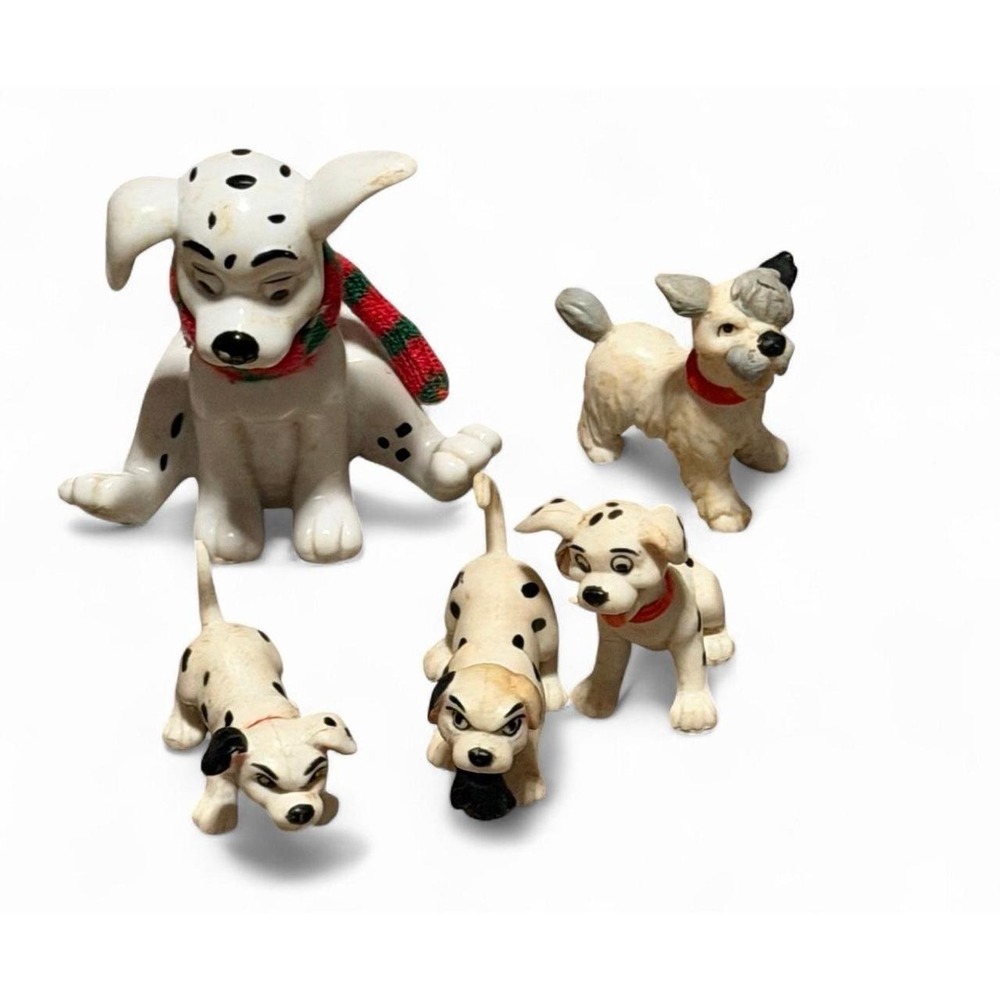 Vintage Disney 101 Dalmatians Dog Figure Lot of 5 Puppies PVC Toys